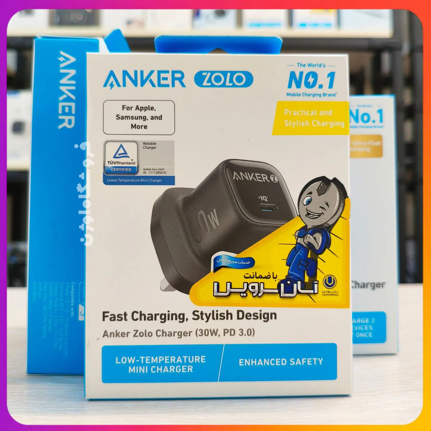 شارژر دیواری Anker Zolo 30W PD A2698 شارژ سریع 30 وات