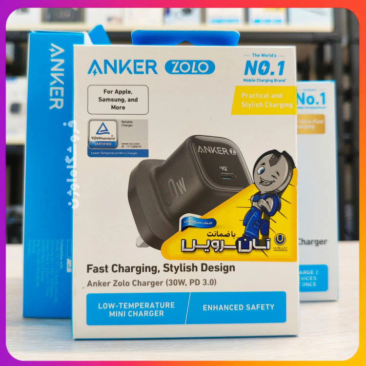 شارژر دیواری Anker Zolo 30W PD A2698 شارژ سریع 30 وات
